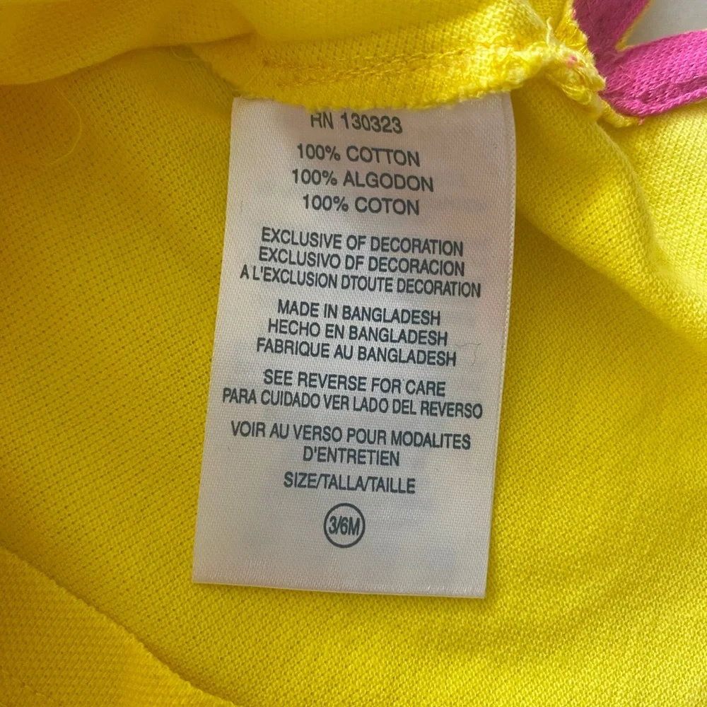 U.S Polo Assn. Baby Girls Yellow Polo Shirt 3-6 M